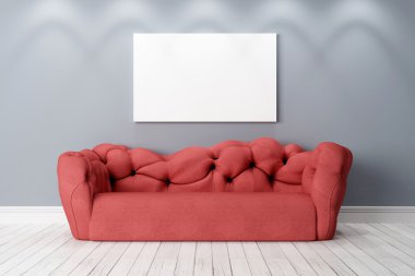 Modern parlak iç. 3D render