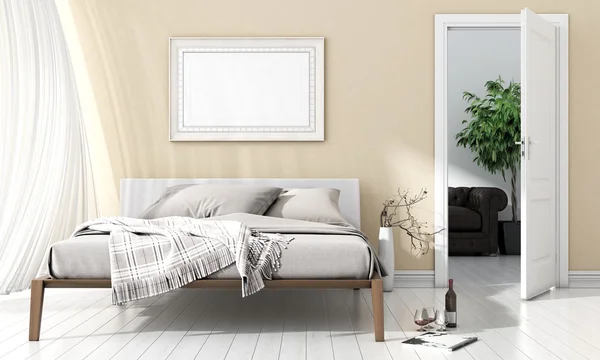 Moderne lichte interieur. 3D render — Stockfoto