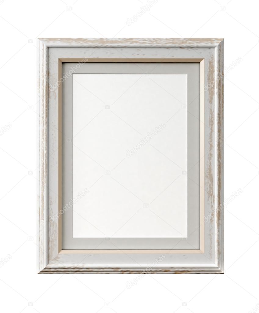 Vintage picture frame isolated on white