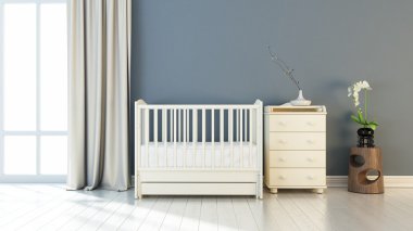 Modern parlak iç. 3D render