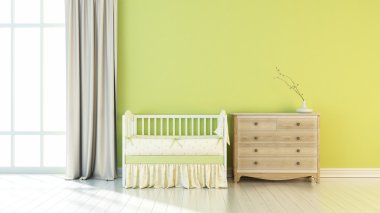 Modern parlak iç. 3D render