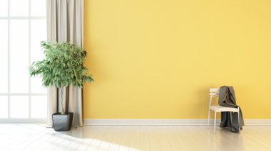 Modern parlak iç. 3D render