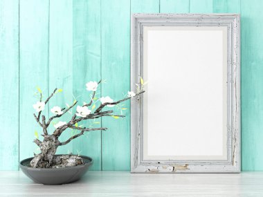 Boş modern stil çerçevesi, 3d render