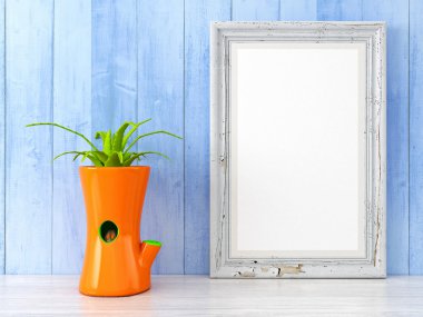 Boş modern stil çerçevesi, 3d render