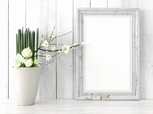 Boş modern stil çerçevesi, 3d render