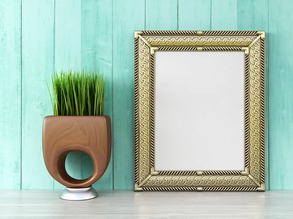 Empty modern style frame, 3D render — Stock Photo, Image