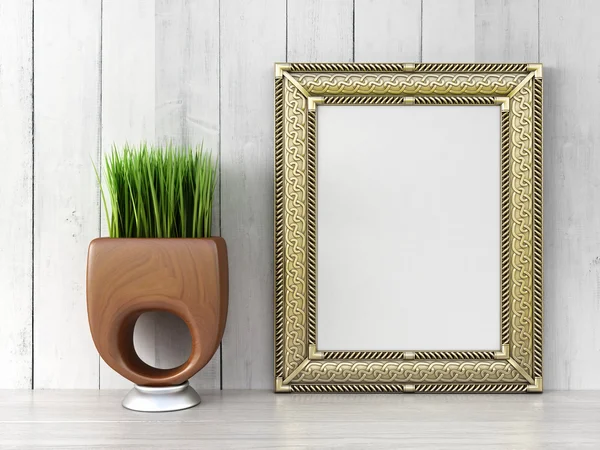 Empty modern style frame, 3D render — Stock Photo, Image