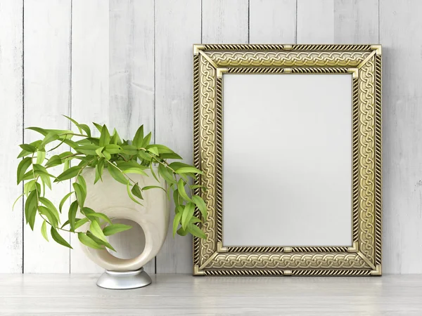 Empty modern style frame, 3D render — Stock Photo, Image