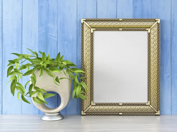 Empty modern style frame, 3D render — Stock Photo, Image