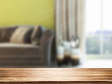Dessus de table et flou intérieur