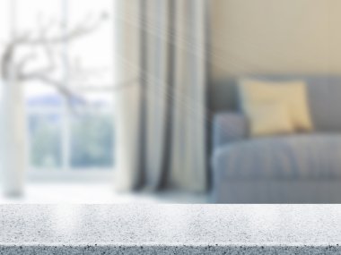 Dessus de table et flou intérieur