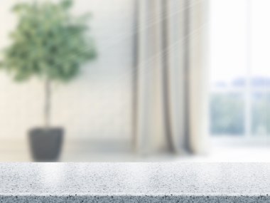 Dessus de table et flou intérieur