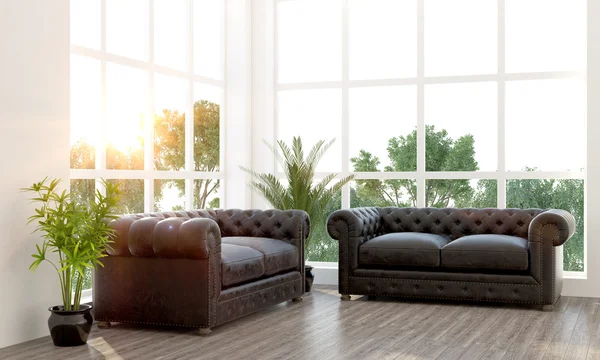 Interior brillante moderno. 3d renderizar —  Fotos de Stock
