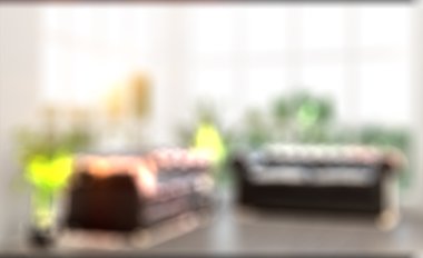 Bulanık oturma odası 3d render