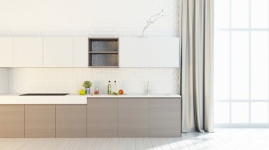 Parlak mutfak iç 3d render