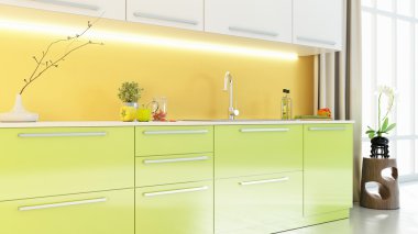 Parlak mutfak iç 3d render