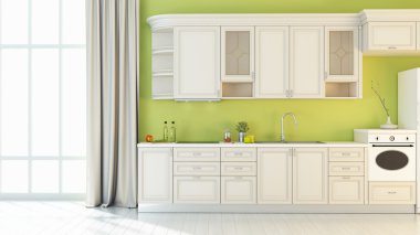 Parlak mutfak iç 3d render