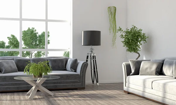 Modern bright interior. 3D render — Stock Photo, Image