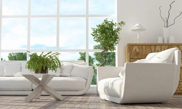 Modern bright interior. 3D render — Stock Photo, Image