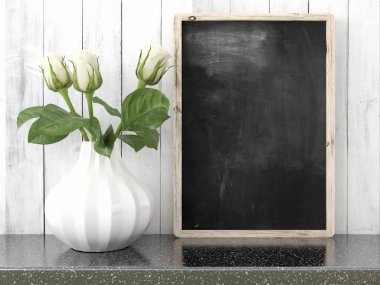 Boş siyah kara tahta, 3d render