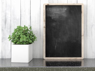 Boş siyah kara tahta, 3d render