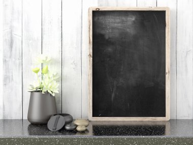 Boş siyah kara tahta, 3d render