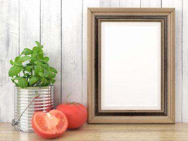 Boş modern stil çerçevesi, 3d render