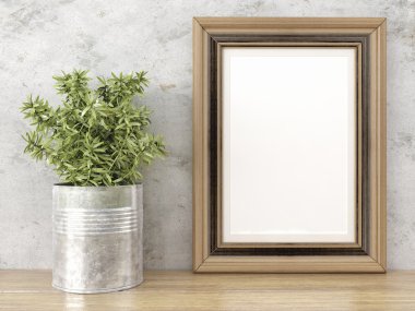 Boş modern stil çerçevesi, 3d render