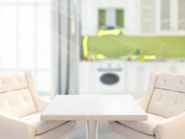 Dessus de table et flou intérieur