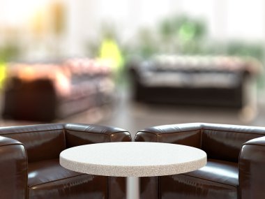 Dessus de table et flou intérieur