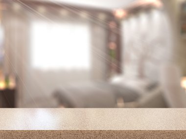 Dessus de table et flou intérieur