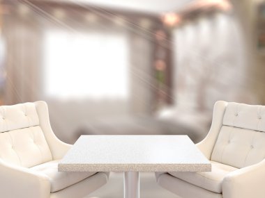 Dessus de table et flou intérieur