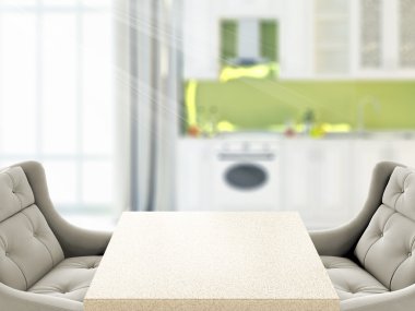 Dessus de table et flou intérieur