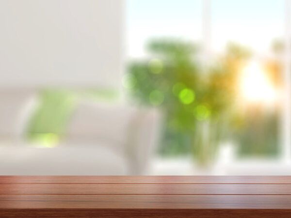 Table Top And Blur Interior