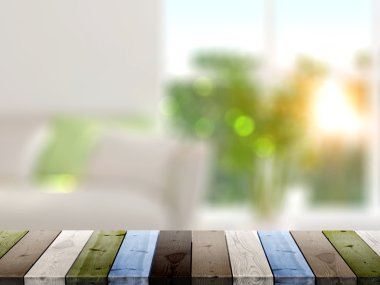 Dessus de table et flou intérieur