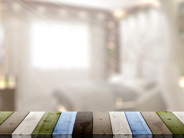 Tafelblad en Blur interieur — Stockfoto