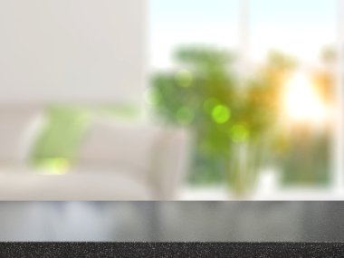 Dessus de table et flou intérieur