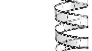 Film şeridi üzerinde beyaz izole