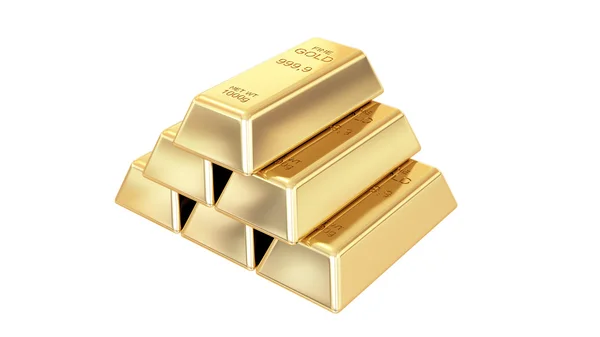 Gouden balken geïsoleerd — Stockfoto