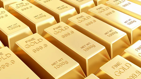 Golden bars isolated — Stock Photo, Image