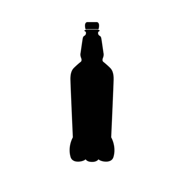 Силуэт Бутылки Водой Изолированной Белом Фоне Векторное Изображение — стоковый вектор