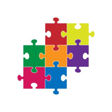 Beyaz arkaplanda basit renk bulmacaları. Vektör resmi.