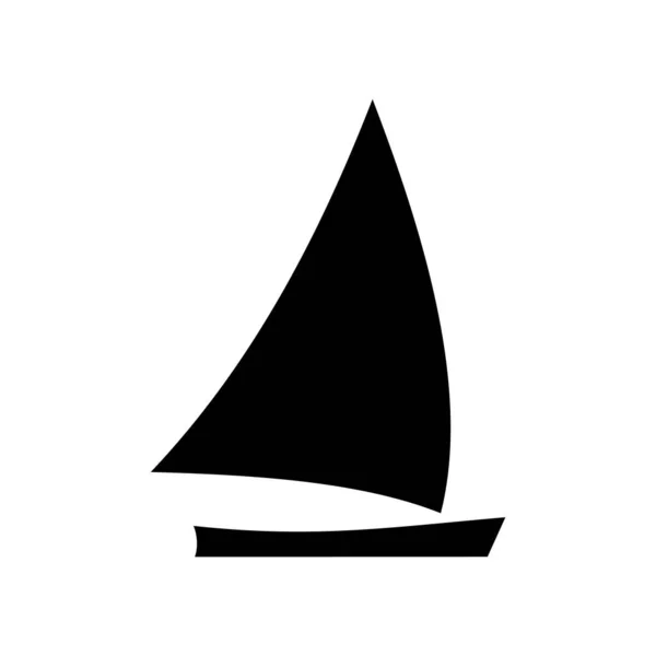 白色背景上的一艘黑色帆船的轮廓 矢量图像 — 图库矢量图片