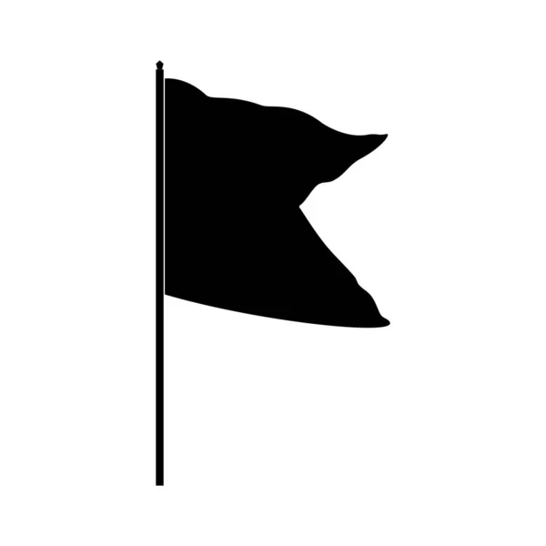 旗のシルエットは白地に黒 ベクトル画像 — ストックベクタ