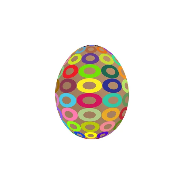Uovo Pasqua Con Anelli Colorati Sfondo Bianco Immagine Vettoriale — Vettoriale Stock