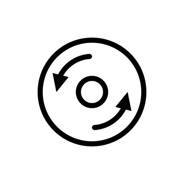 Counterclockwise Rotating Disk Icon White Background Vector Image — ストックベクタ