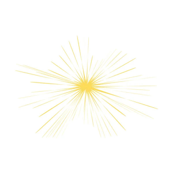 Zlatý Ohňostroj Jasný Pohled Bílém Pozadí Vektorový Obrázek — Stockový vektor