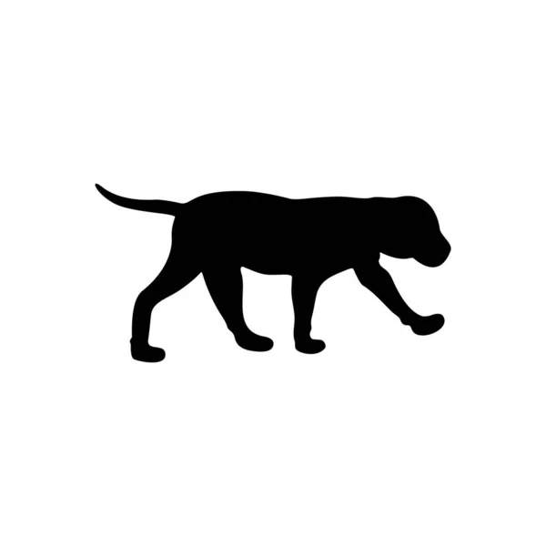 Silhouette Eines Haushundes Auf Weißem Hintergrund Vektorbild — Stockvektor