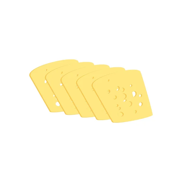 Pieces Cheese White Background Vector Image — Stock Vector