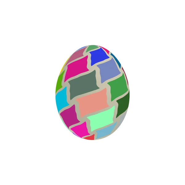 Huevo Con Formas Color Sobre Fondo Blanco Una Imagen Vectorial — Vector de stock